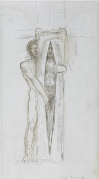 JARED FRENCH Male Nude Releasing a Woman.